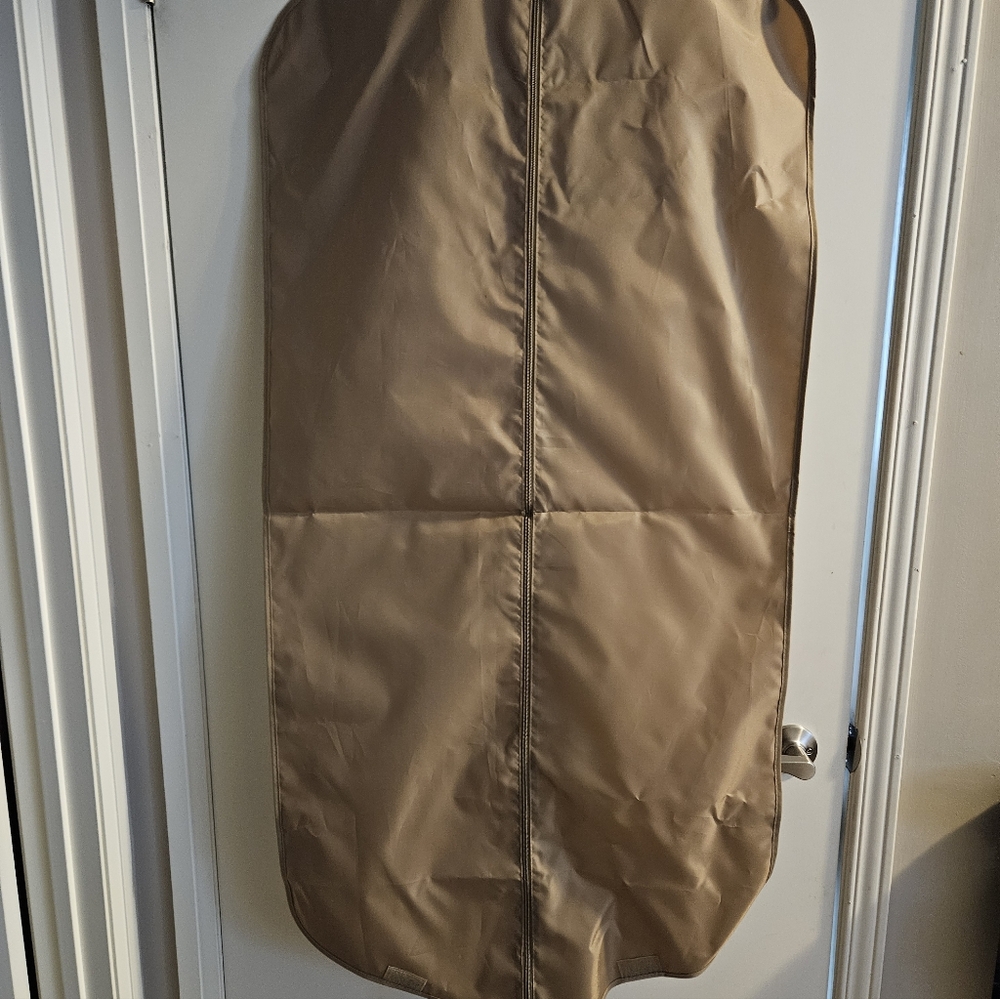 Burberry Gray Garment Bag with Gold Lettering